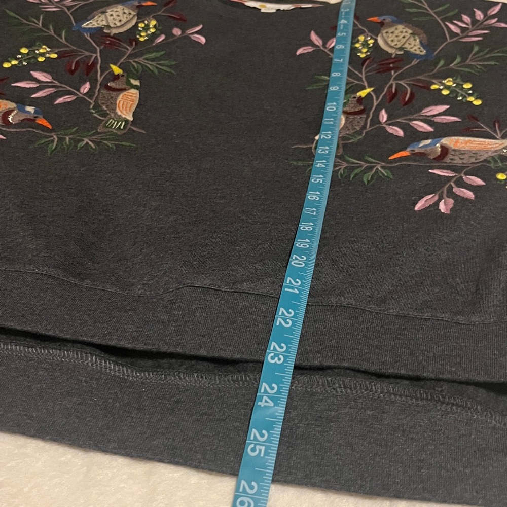 Boden Bird Embroidered Gray Sweater Small - Picture 12 of 16